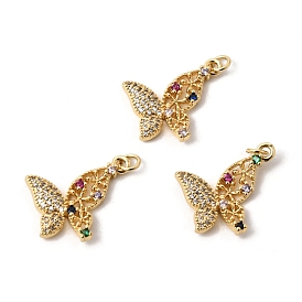 Латунные микро проложить кубического циркония подвески, бабочки прелести, долговечный, стойки покрытие, без свинца и без кадмия