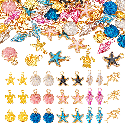 104 шт 13 стили подвески из сплава эмали, разнообразные