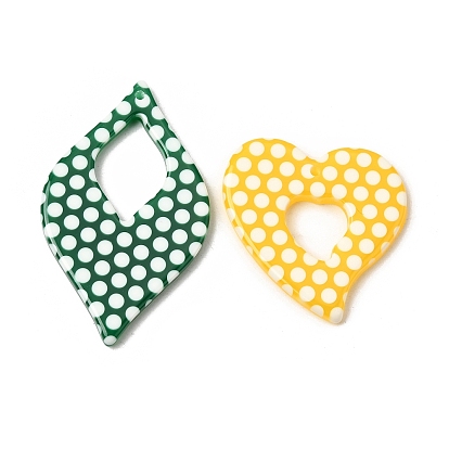 Непрозрачные подвески из смолы с узором в горошек