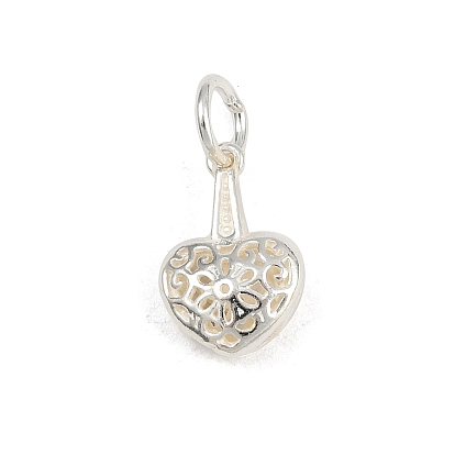 925 подвески в виде полого сердца из стерлингового серебра, с прыжковых колец
