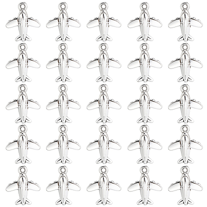100Pcs Tibetan Style Zinc Alloy Pendants, Airplane