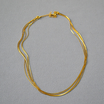 Minimalist Multi-layer Detachable Necklace with Delicate Shiny Gold Wire - Elegant and Stylish
