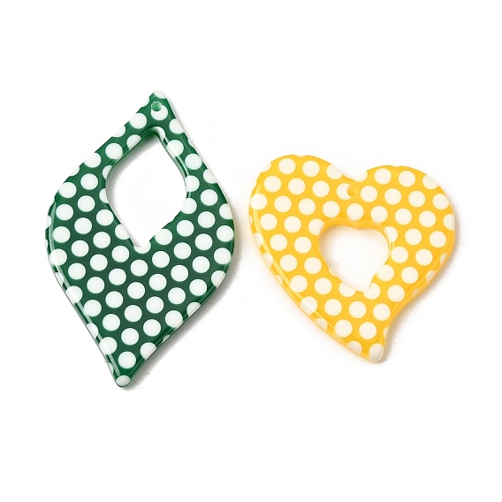 Непрозрачные подвески из смолы с узором в горошек