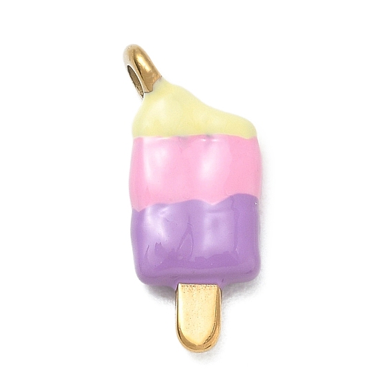 304 Stainless Steel with Colorful Enamel Pendants, Ice Cream Charms