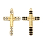 304 из нержавеющей стали горный хрусталь подвески, религия крест прелести, вакуумное покрытие pvd, реальный 18 k позолоченный