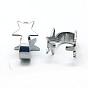 304 Stainless Steel Snap on Bails, 15.5x11mm, Pin: 2x1mm