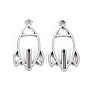 Tibetan Style Alloy Open Back Bezel Pendants, For DIY UV Resin, Epoxy Resin, Pressed Flower Jewelry, Lead Free & Cadmium Free, Rocket