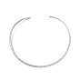 304 Stainless Steel Hammered Wire Necklace Making, Rigid Necklaces, Minimalist Choker, Cuff Collar