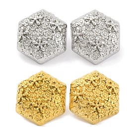 Ion Plating(IP) 304 Stainless Steel Stud Earrings, Hexagon