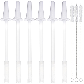 Gorgecraft 6 Sets Silicone Straw & Nozzle, 3Pcs 304 Stainless Steel Nylon Wire Straw Brush, with Stainless Steel Handle