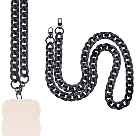 1Pc Acrylic Cuban Link Chain Bag Extender Chains, with Alloy Clasps