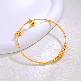 Регулируемые латунные браслеты с подвесками для женщин, сердце и колокольчик