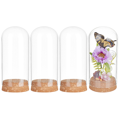 4 Купол из высокопрочного боросиликатного стекла, декоративная витрина, Террариум в форме колокольчика с пробковым основанием
