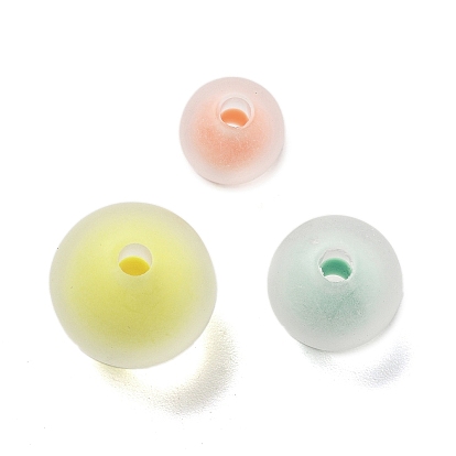 Матовые прозрачные акриловые бусины, бусина в бусине, круглые