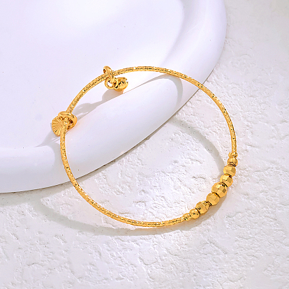 Регулируемые латунные браслеты с подвесками для женщин, сердце и колокольчик