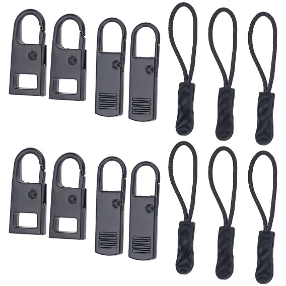 3 Style Zipper Slider, with Plastic Zipper Puller With Strap, for Garment Accessories