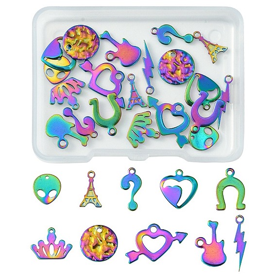 20 шт. 10 стили 304 и 201 подвески из нержавеющей стали, разнообразные