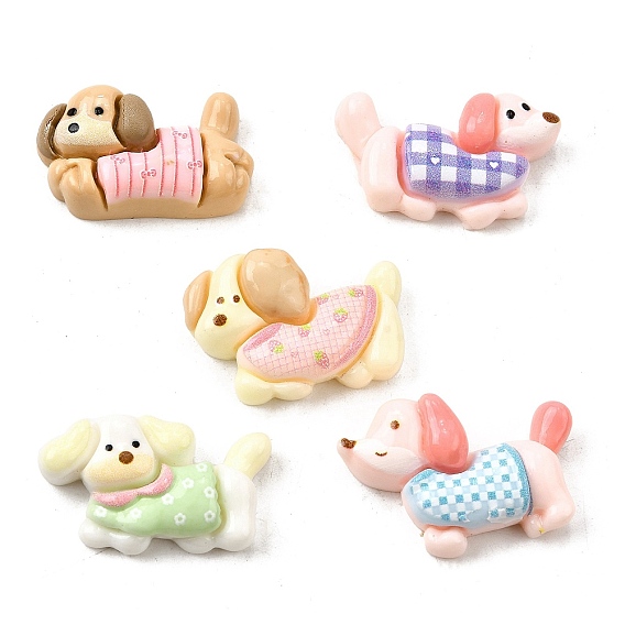 Непрозрачные кабошоны из смолы, собака