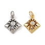 Латунные микропаве прозрачные подвески с фианитом, ромбовидный шарм, с целью перехода в кольце, стойки покрытие, долговечный, без свинца и без кадмия