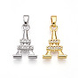 Латунные микро проложить кубического циркония подвески, без кадмия и без свинца, эйфелева башня c хармс