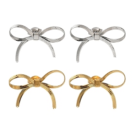 Ion Plating(IP) 304 Stainless Steel Bowknot Stud Earrings