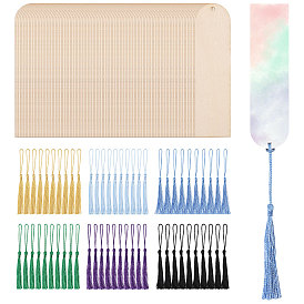 Наборы для изготовления закладок своими руками, в том числе 60 шт. пустых деревянных закладок и 60 шт. разноцветных полиэстеровых кисточек, форма арки