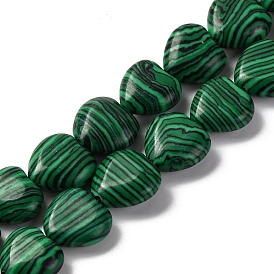 Synthetic Malachite Beads Strands, Heart