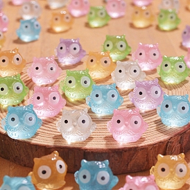 Luminous Resin Owl Figurines Statues for Car Desktop Decoration, Glow in the Dark Ornaments