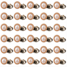 30 шт. круглые железные булавки для крепления на лацкан рюкзака, с абс-пластиком, перламутром и пластиком