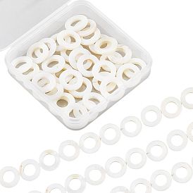 2 нити из натуральных пресноводных бусин из ракушек, пончик