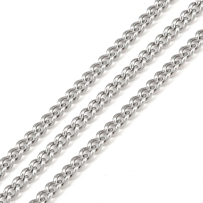 304 из нержавеющей стали обуздать цепи, с катушкой, несварные, цвет нержавеющей стали, 4x3x1 мм, около 32.8 футов (10 м) / рулон