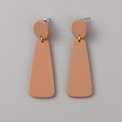 Aretes colgantes de geometría acrílica para mujer., anillo de la aleación, pin de acero inoxidable
