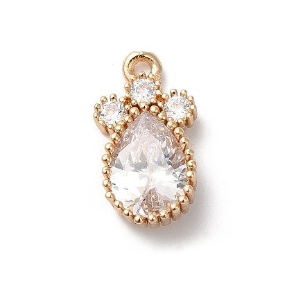 Подвески из латуни и стекла, слеза