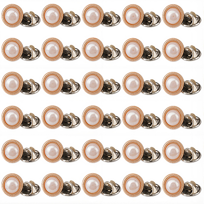 30 шт. круглые железные булавки для крепления на лацкан рюкзака, с абс-пластиком, перламутром и пластиком