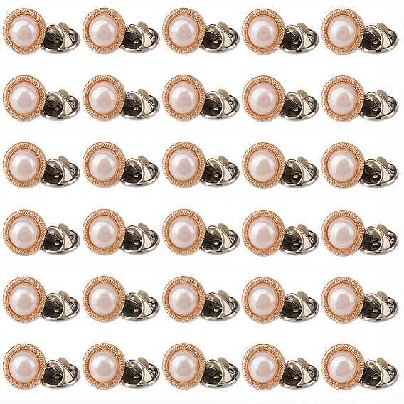 30 шт. круглые железные булавки для крепления на лацкан рюкзака, с абс-пластиком, перламутром и пластиком