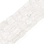 Natural Quartz Crystal Beads Strands, Rock Crystal Beads with Seed Beads, Faceted Column