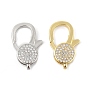 Латунный микро pave прозрачный кубический цирконий лобстер, стойки покрытие, долговечный, без кадмия и без свинца, плоско-круглые