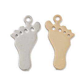 Rack Plating Brass Pendants,  Long-Lasting Plated, Foot