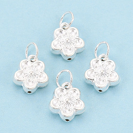 925 подвески-цветы из стерлингового серебра, с прыжковых колец