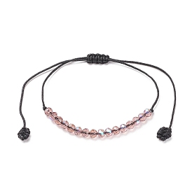 Transparentes Armband aus geflochtenen Glasperlen, verstellbares Armband für Frauen