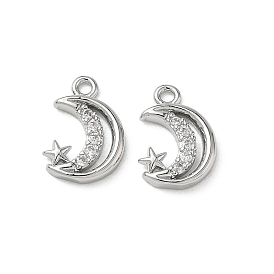 Латунные микропаве прозрачные кубические циркониевые подвески, обереги луны и звезд