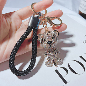 Cute Tiger Keychain with Rhinestones, Zodiac Sign for Couples, Car Bag Charm