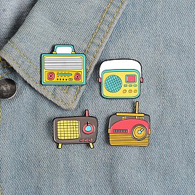 Cute Cartoon Radio Brooch Pin Badge for Girls - Lovely Heart Design