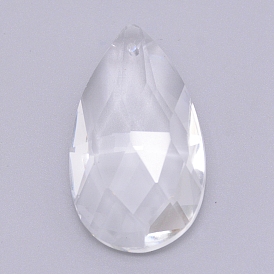 Vidrio transparente colgantes grandes, para colgantes de cristal de araña, facetados, lágrima