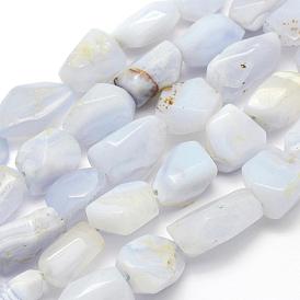 Natural Blue Lace Agate Beads Strands, Nuggets