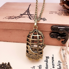 Brass Cage Pendant Necklaces, Birdcage