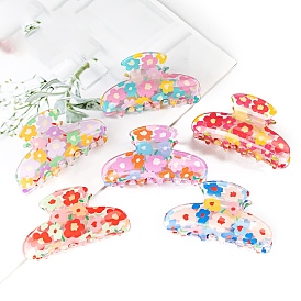 Flower PVC Claw Hair Clips