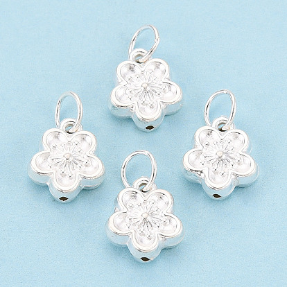 925 подвески-цветы из стерлингового серебра, с прыжковых колец