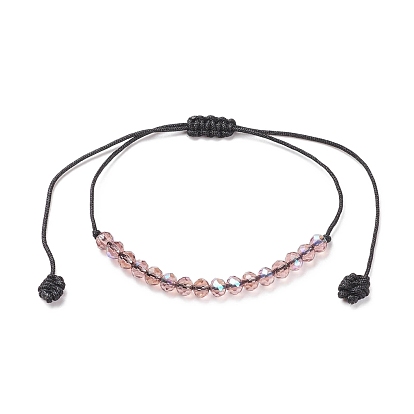 Transparentes Armband aus geflochtenen Glasperlen, verstellbares Armband für Frauen