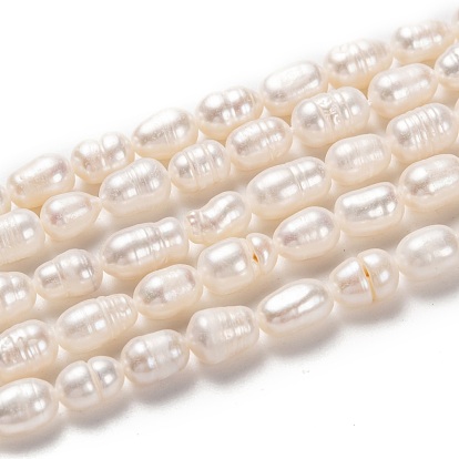 Natural Cultured Freshwater Pearl Beads Strands, Rice